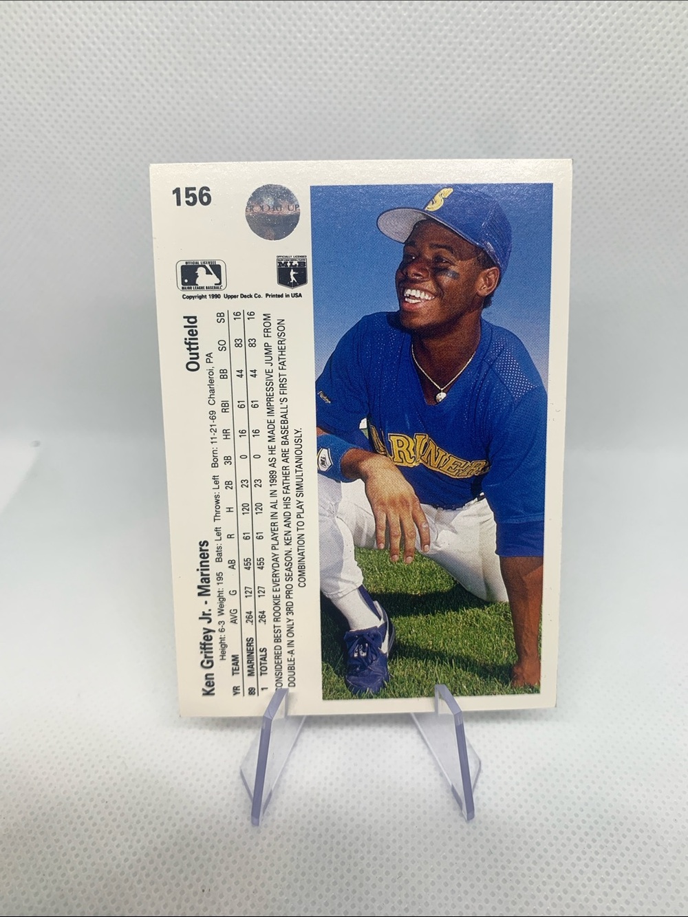 1990 Upper Deck Ken Griffey Jr. MLB Baseball Seattle Mariners In Protective Case - Picture 6 of 6